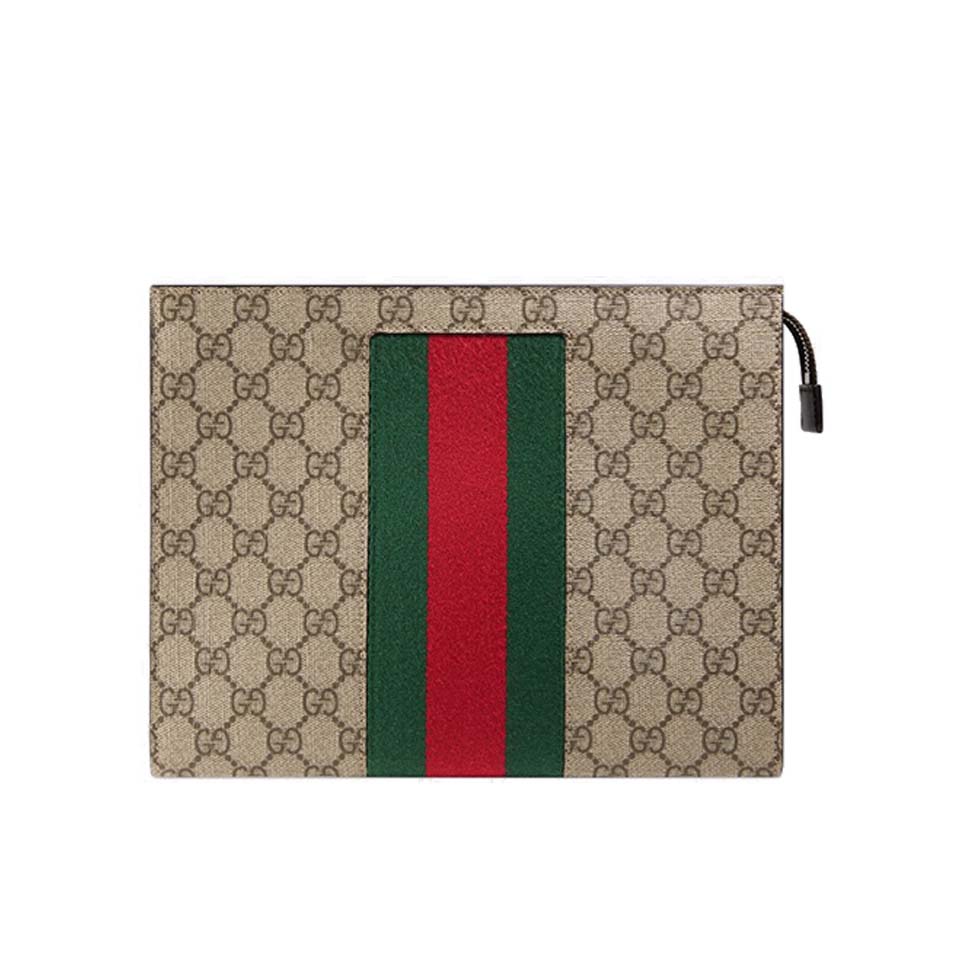 GUCCI GG SUPREME WEB POUCH  ‎475316 （26*20*6cm）